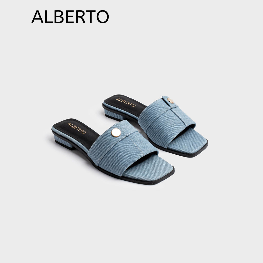 alberto Women's Brynly Denim Flat Sandals