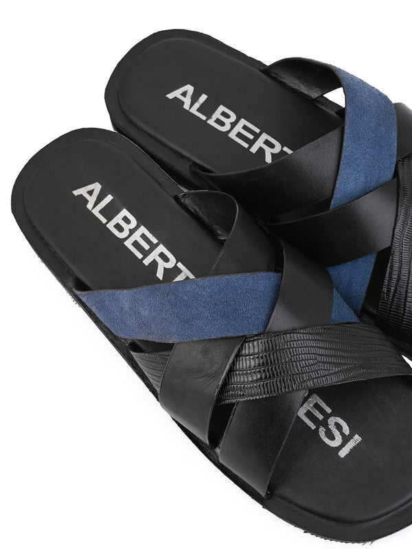 Alberto Torresi Alberto Torresi 270 Trendy Non Stitched Strap Leather Slippers