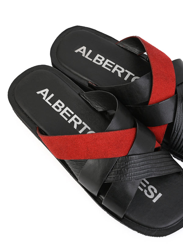 Alberto Torresi Alberto Torresi 270 Trendy Non Stitched Strap Leather Slippers