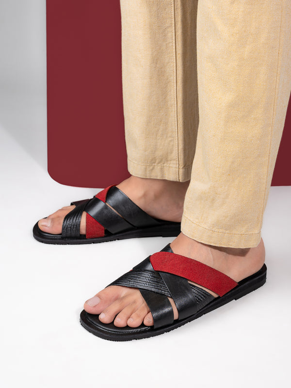 alberto torresi Alberto Torresi 270 Trendy Non Stitched Strap Leather Slippers