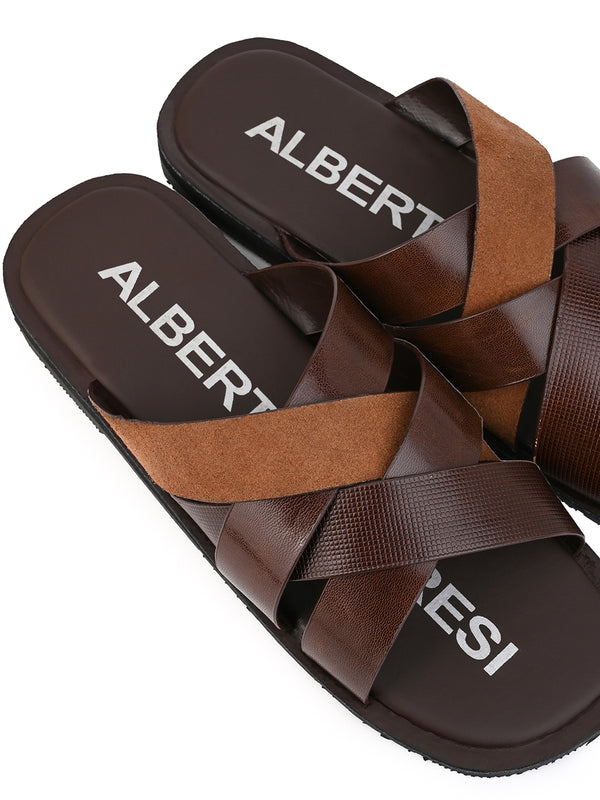 Alberto Torresi Alberto Torresi 271 Trendy Non Stitched Strap Leather Slippers