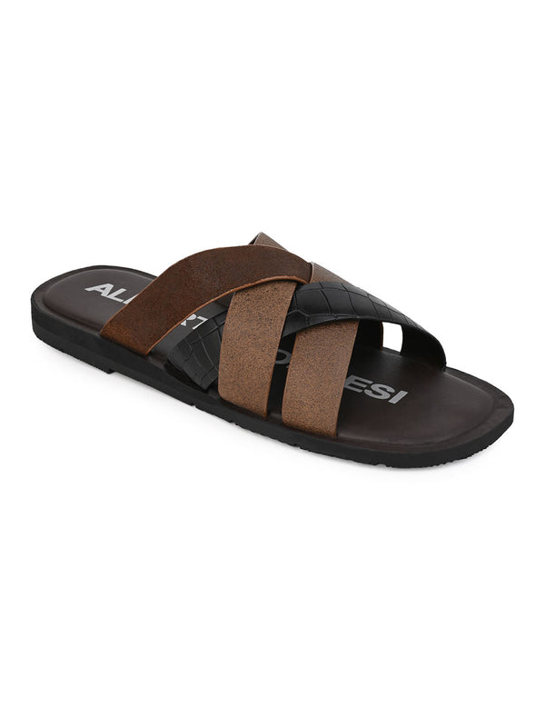 Alberto Torresi Alberto Torresi 272 Trendy Non Stitched Strap Leather Slippers