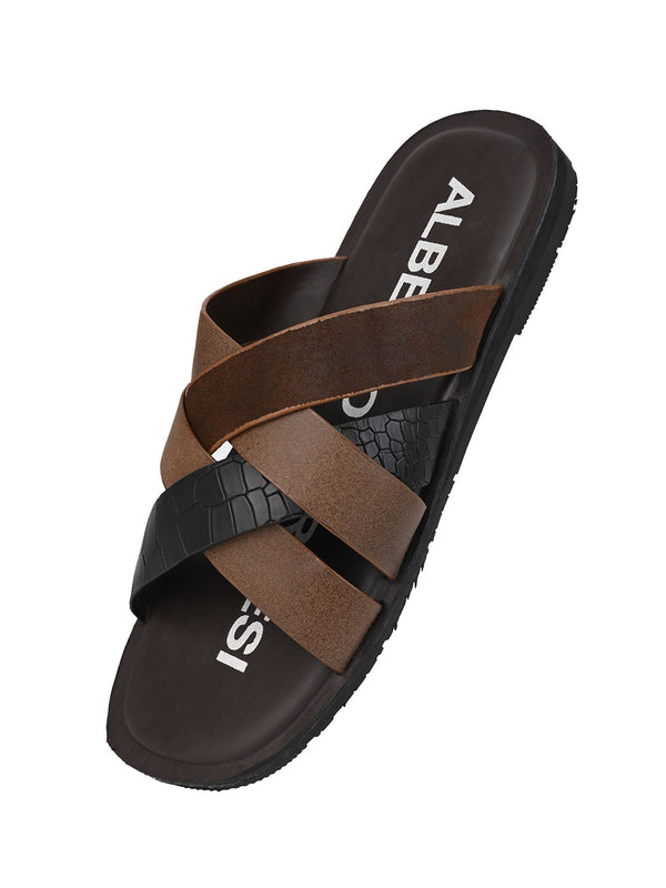 Alberto Torresi Alberto Torresi 272 Trendy Non Stitched Strap Leather Slippers