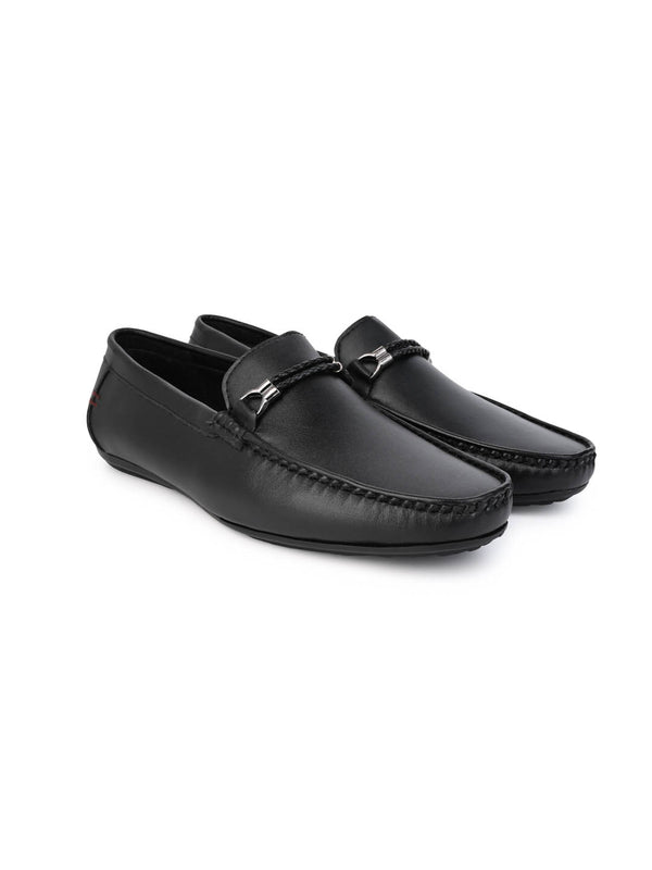 Alberto Torresi Alberto Torresi Black Burnish With TPR Sole Loafers For Men