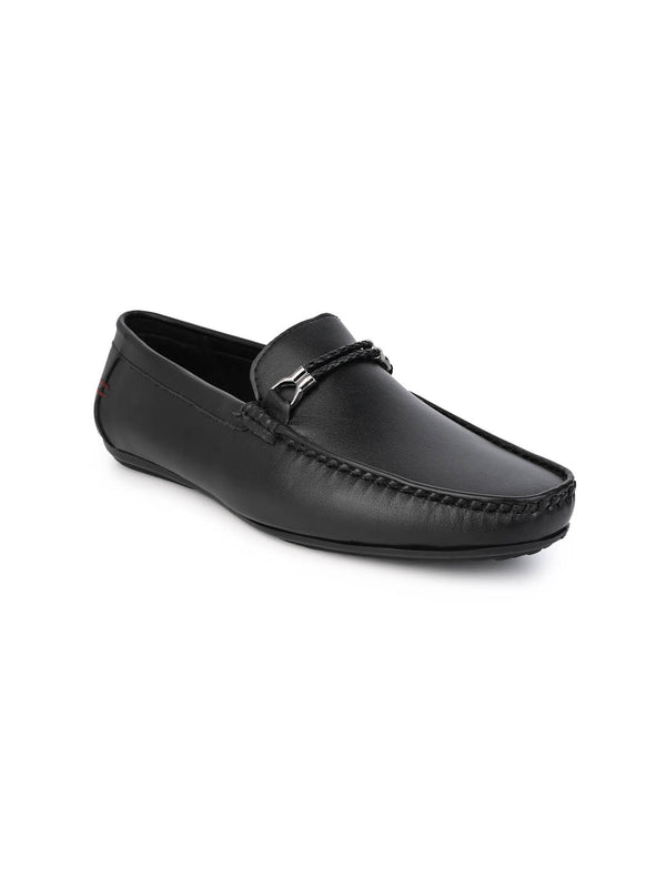 Alberto Torresi Alberto Torresi Black Burnish With TPR Sole Loafers For Men