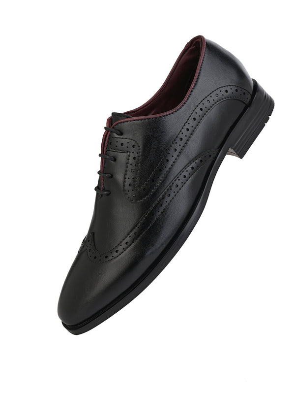 Alberto Torresi Alberto Torresi Black Laser Cut Laceup Formal Shoes