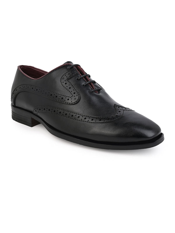 Alberto Torresi Alberto Torresi Black Laser Cut Laceup Formal Shoes