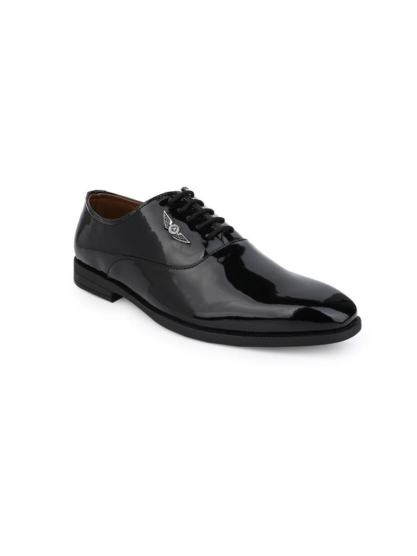 alberto torresi Alberto Torresi Black Patent Lace up Formal Shoes