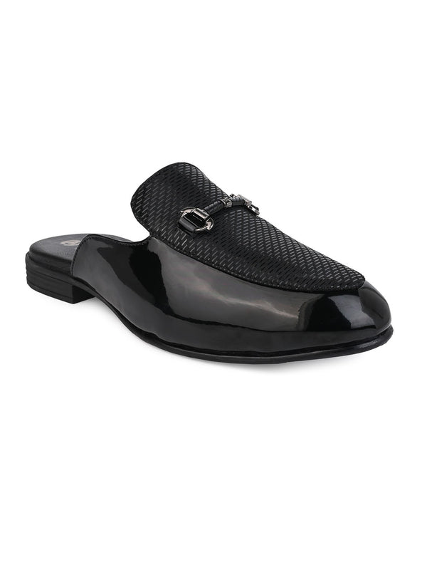 Alberto Torresi Alberto Torresi Black Patent Mule With Metal Accent