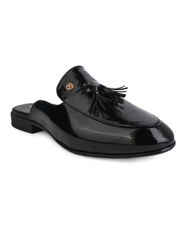 Alberto Torresi Alberto Torresi Black Tassel Patent Mule