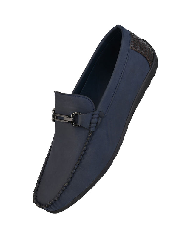 Alberto Torresi Alberto Torresi Blue Nubuck With Mattel Accent Slip On Loaffers