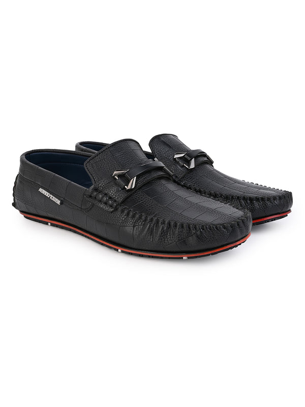 Alberto Torresi Alberto Torresi Blue Round Toe Loafers With Metal Accent