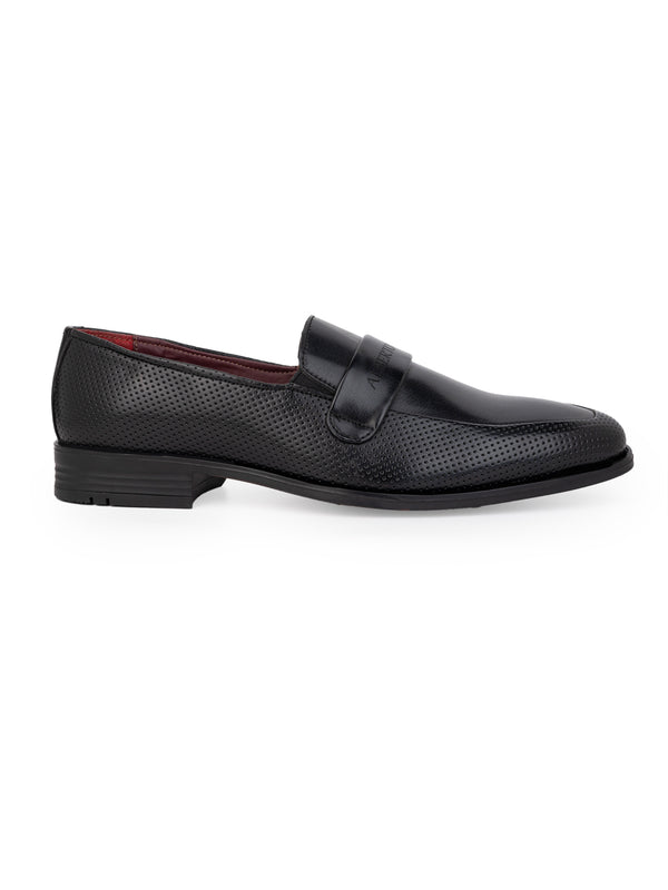 Alberto Torresi Alberto Torresi Fox Leather Black Slip On Formal Shoes