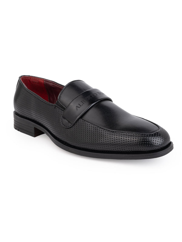 Alberto Torresi Alberto Torresi Fox Leather Black Slip On Formal Shoes