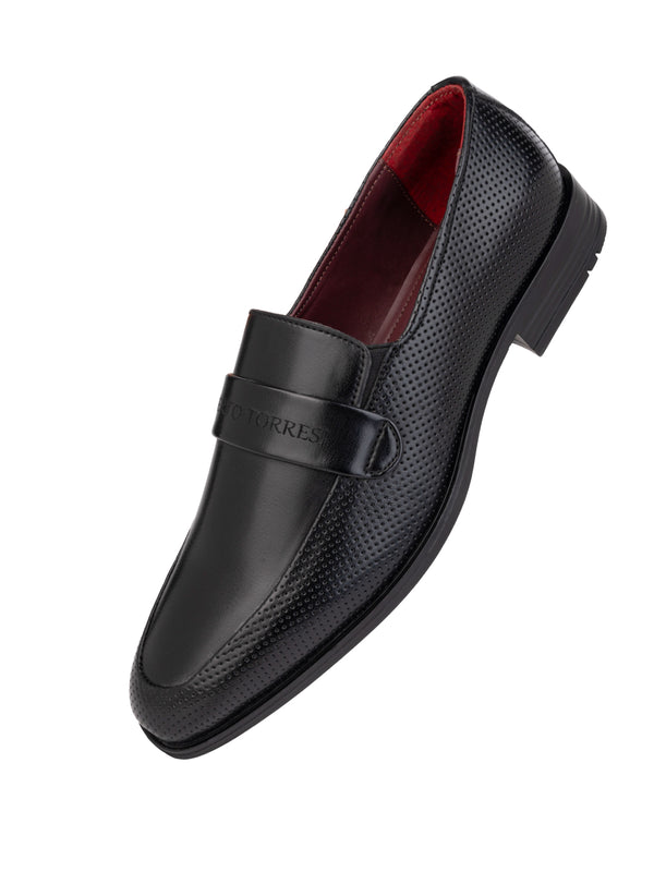 Alberto Torresi Alberto Torresi Fox Leather Black Slip On Formal Shoes