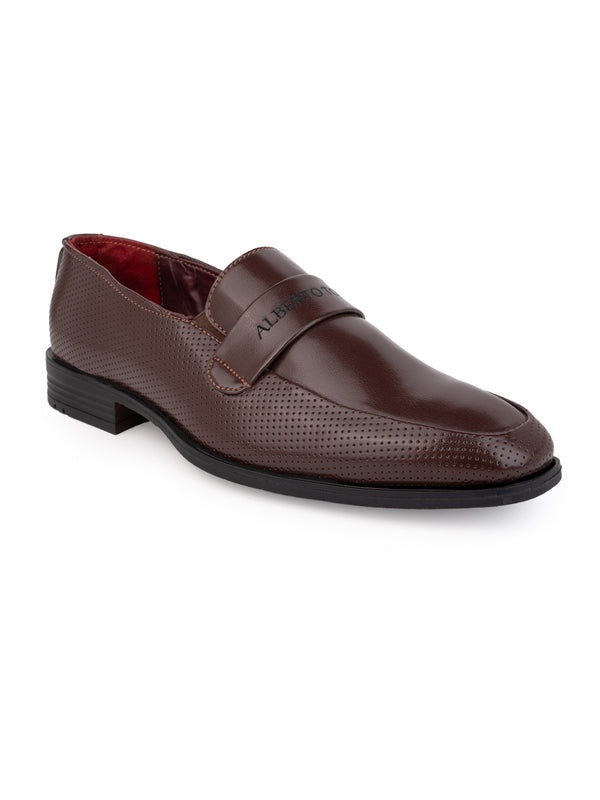 Alberto Torresi Alberto Torresi Fox Leather Brown Slip On Formal Shoes
