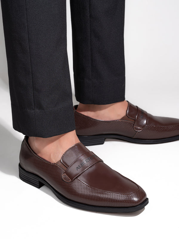 alberto torresi Alberto Torresi Fox leather Brown Slip On Formal Shoes