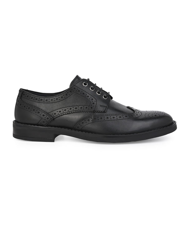 Alberto Torresi Alberto Torresi Genuine Leather Black Formal Brogue Shoes