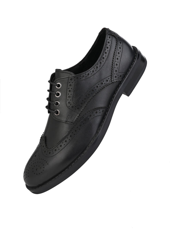 Alberto Torresi Alberto Torresi Genuine Leather Black Formal Brogue Shoes