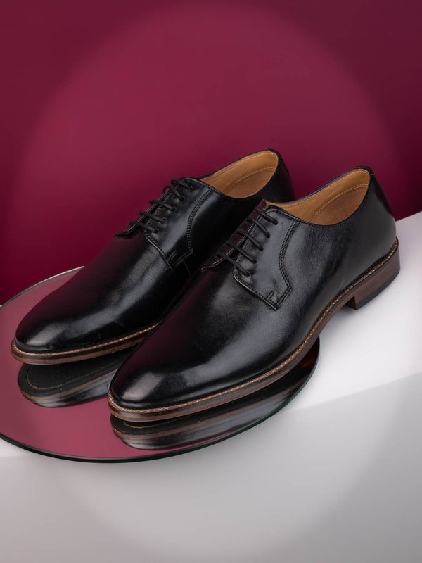 alberto torresi Alberto Torresi Genuine Leather Black Formal Derby Shoes