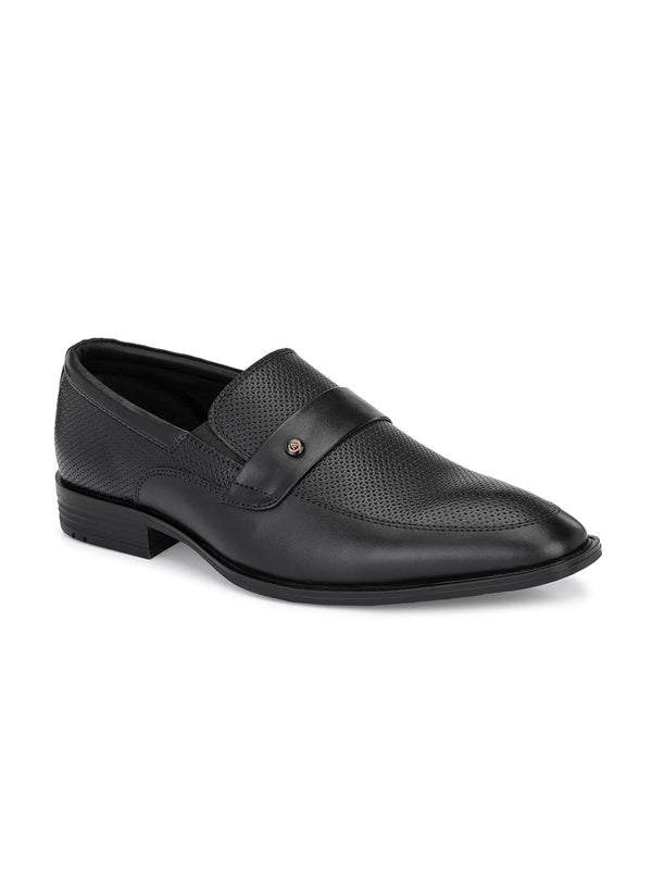Alberto Torresi Alberto Torresi Genuine Leather Black Slipon Formal Shoes For Men