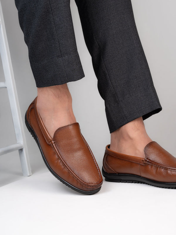 alberto torresi Alberto Torresi Genuine Leather Filter Series Rubber Sole With Padded Comfort Plain Loafers