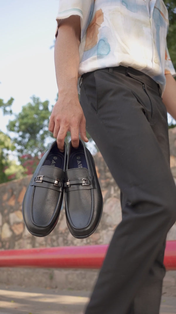 Alberto Torresi Alberto Torresi Genuine Leather Filter Your Pain Rubber Sole Loafers