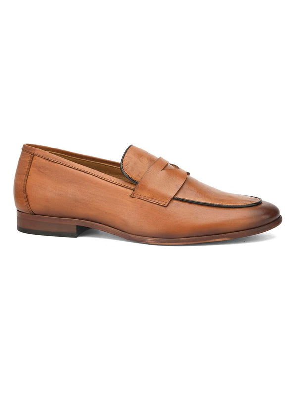 Alberto Torresi Alberto Torresi Genuine Leather Tan Loafers For Men