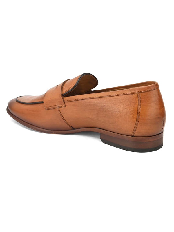 Alberto Torresi Alberto Torresi Genuine Leather Tan Loafers For Men