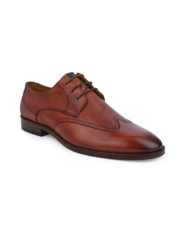 Alberto Torresi Alberto Torresi Genuine Leather Tan Navy Formal Derby Shoes