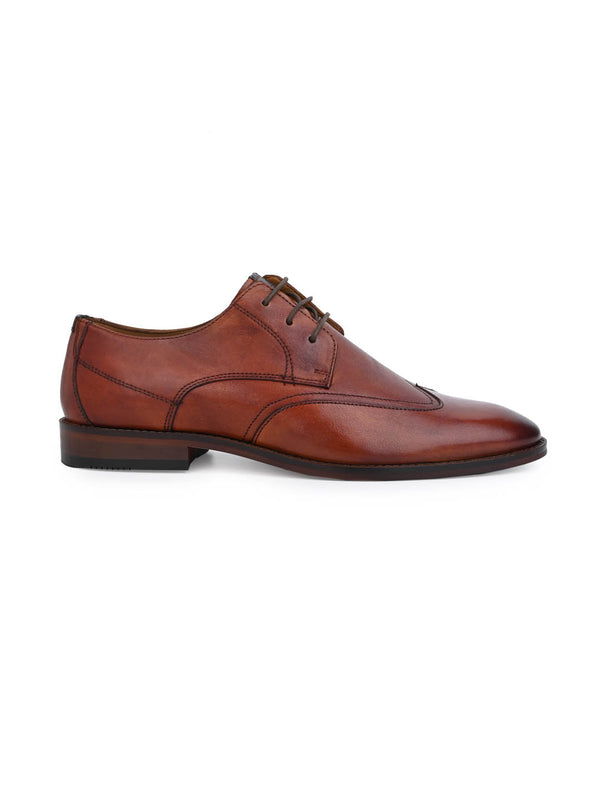 Alberto Torresi Alberto Torresi Genuine Leather Tan Navy Formal Derby Shoes