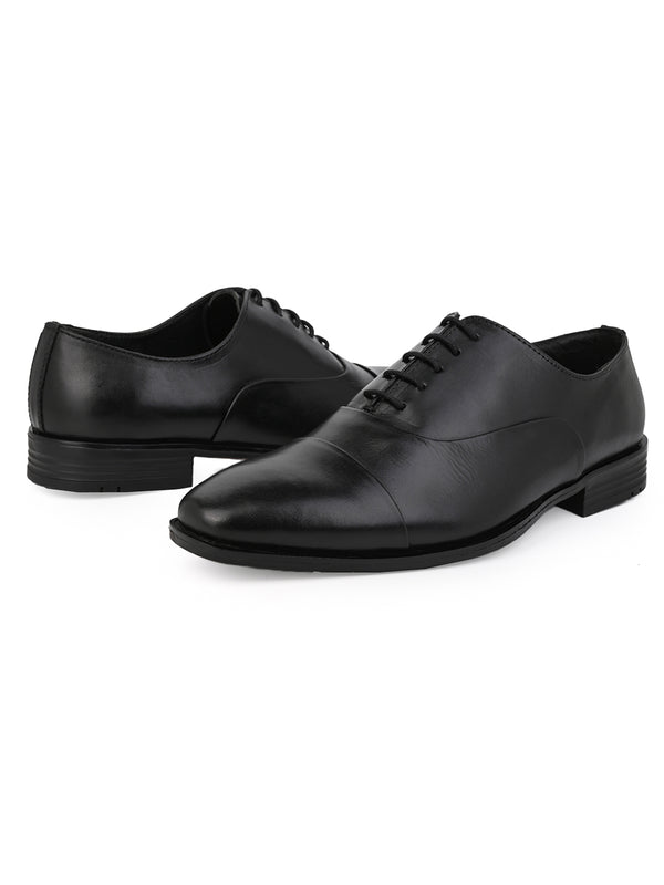 Alberto Torresi Alberto Torresi Genuine Leather Toe Cap Black Formal Shoes