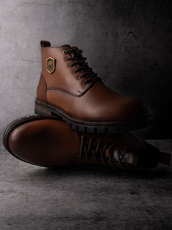 Alberto Torresi Alberto Torresi Headon Series Devl553 Pure Grain Leather Ankle Chukkas For Men