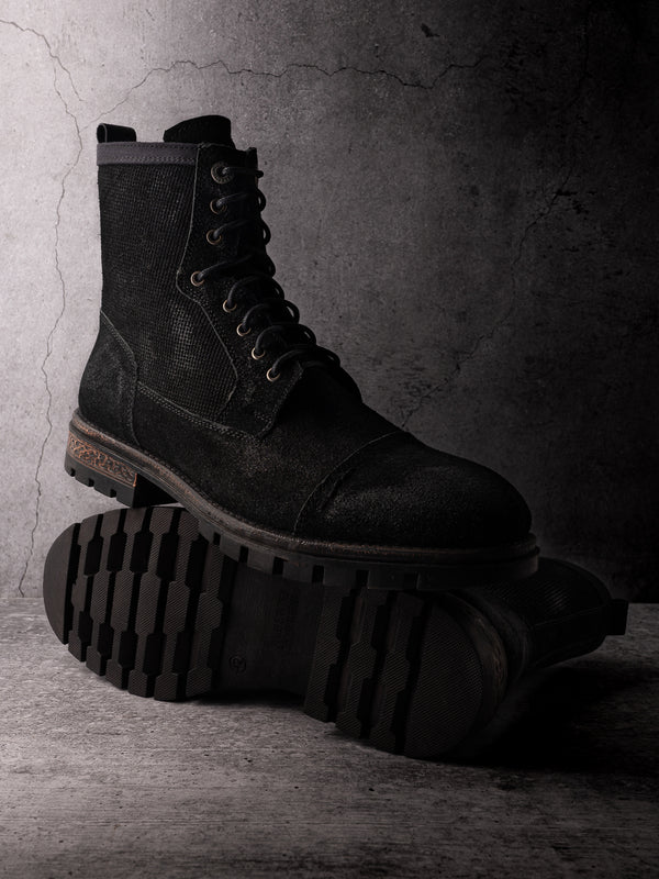 alberto torresi Alberto Torresi Headon Series Devl556 Suede Distress Long Boots For Men