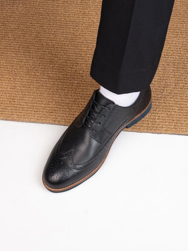 Alberto Torresi Alberto Torresi Horwik Series Black Mild Leather Brogue Shoe