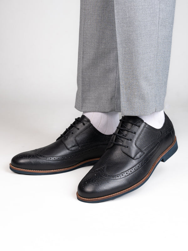 Alberto Torresi Alberto Torresi Horwik Series Black Mild Leather Brogue Shoe