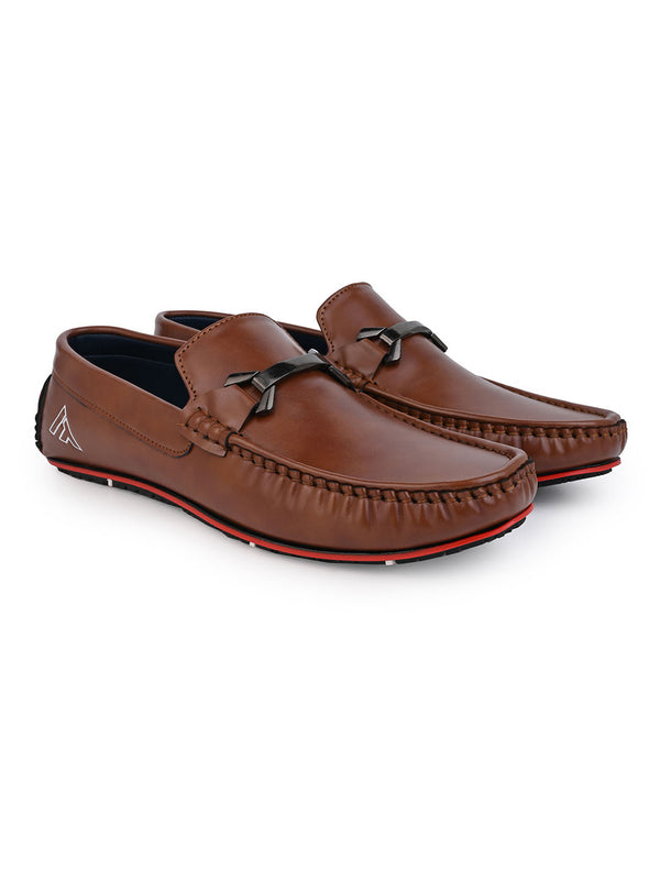Alberto Torresi Alberto Torresi Men's Brown Loafers Stylish Synthetic Slip-On Shoes