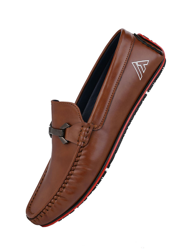 Alberto Torresi Alberto Torresi Men's Brown Loafers Stylish Synthetic Slip-On Shoes