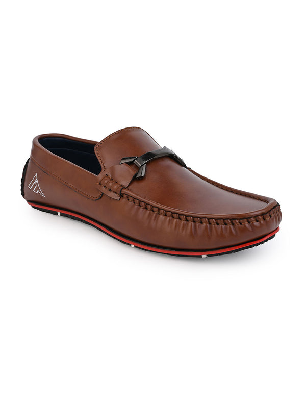 alberto torresi Alberto Torresi Men's Brown Loafers Stylish Synthetic Slip-On Shoes
