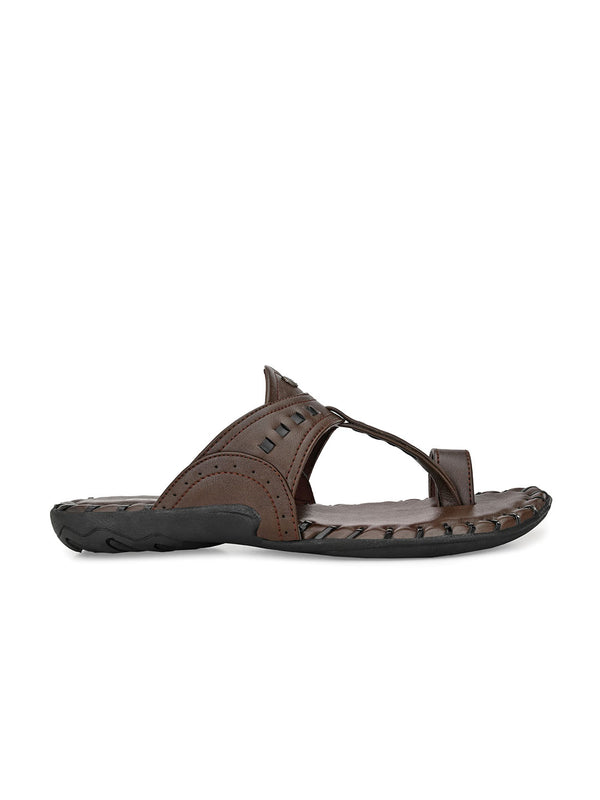 Alberto Torresi Alberto Torresi Men's Dark Brown Kolhapuri Thong Slipper