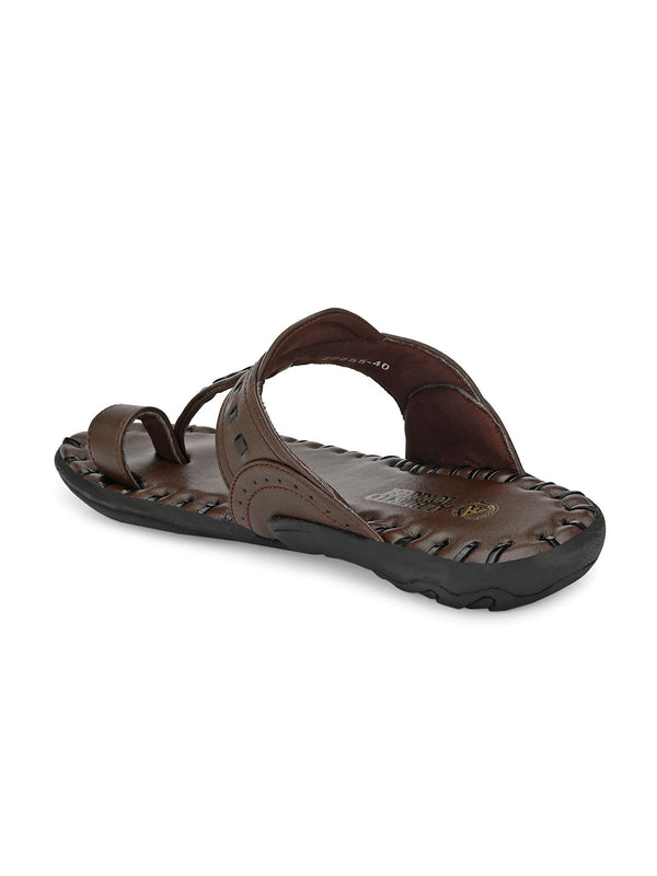 Alberto Torresi Alberto Torresi Men's Dark Brown Kolhapuri Thong Slipper