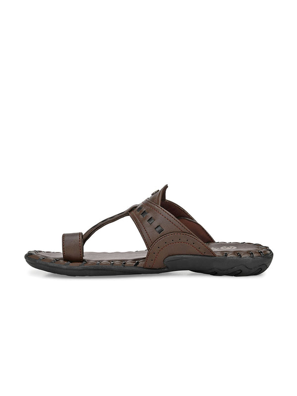 Alberto Torresi Alberto Torresi Men's Dark Brown Kolhapuri Thong Slipper