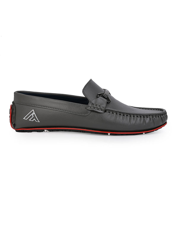 Alberto Torresi Alberto Torresi Men's Grey Loafers Stylish Synthetic Slip-On Shoes