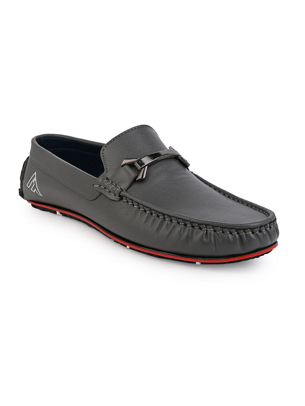 alberto torresi Alberto Torresi Men's Grey Loafers Stylish Synthetic Slip-On Shoes