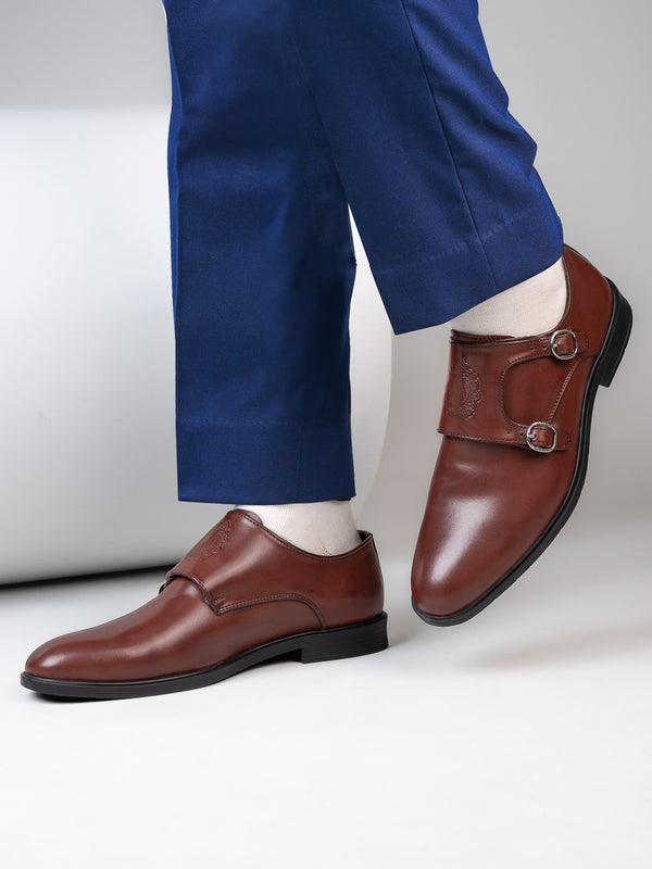 alberto torresi Alberto Torresi Men's Toro Brown Double Monk Straps