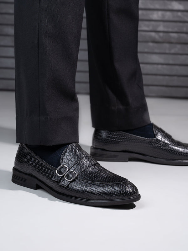 alberto torresi Alberto Torresi Palermo Black Men's Double Monk Strap Shoes