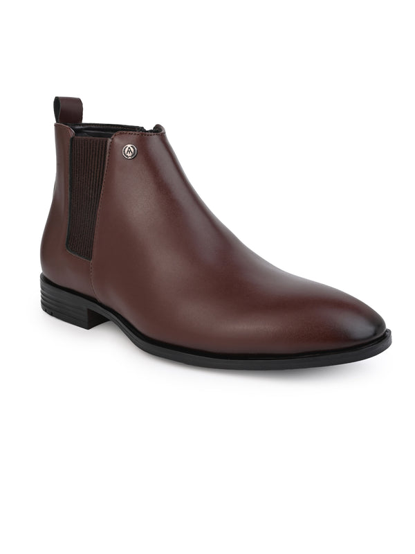 Alberto Torresi Alberto Torresi Synthetic Brown Chelsea Boots For Men