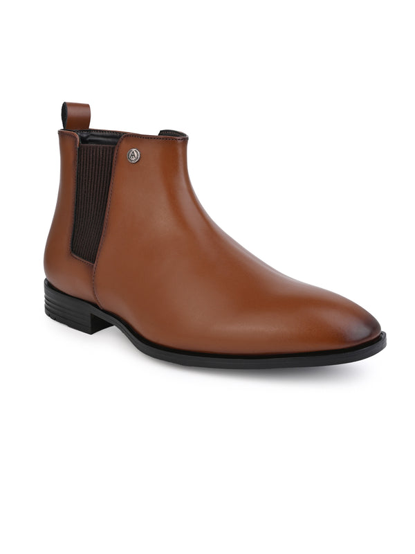 Alberto Torresi Alberto Torresi Synthetic Tan Chelsea Boots For Men