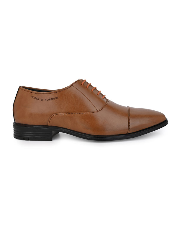 Alberto Torresi Alberto Torresi Synthetic Tan Laceup Formal Shoes