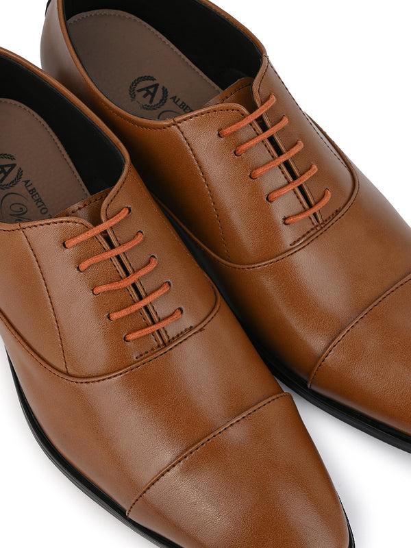 Alberto Torresi Alberto Torresi Synthetic Tan Laceup Formal Shoes